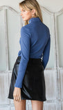 mock turtle neck slate blue