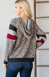 leopard trio color block hoodie