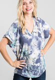 tie dye v neck navy