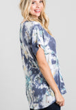 tie dye v neck navy