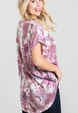 tie dye v neck mauve