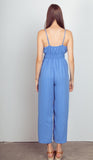 solid pintuck solid jumpsuit- denim