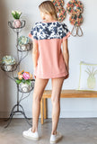 salmon cow print cozy short sleeve