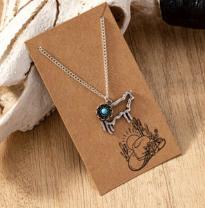 cow necklace with stone