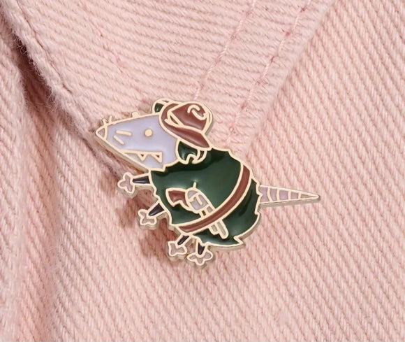 cowboy opossum pin