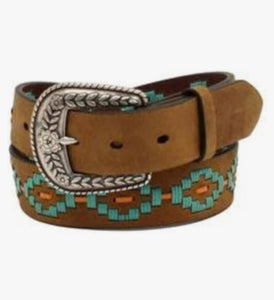 ARIAT Western Belt Girls Southwestern Laced 28 Medium Brown A1307344