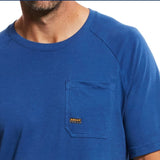 ARIAT 10025377 MENS REBAR COTTON STRONG T-SHIRT, METAL BLUE