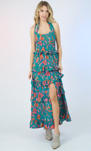 paisley print halter dress