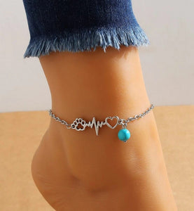 paw print anklet