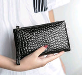 black croc wallet bag