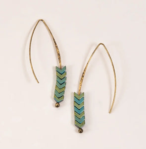 Wild Spirit Beaded Arrow teal Earrings