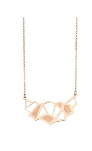 Ss Geo Cutout Nk- rose gold