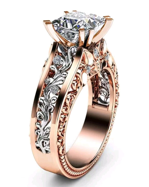 rose gold cubic ring