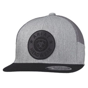 Ariat Grey Round Ariat Logo Patch Hat A300014606