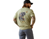 ARIAT 10043832 MEN'S REBAR CASTING BASS SS T-SHIRT, DESERT SAGE