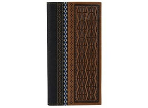 22054767W9 JUSTIN RODEO WALLET DIAMOND TOOLING W/BLACK TRIM