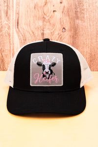 BLACK 'CRAZY HEIFER' MESH CAP