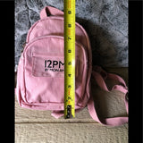 pink backpack with ultra soft whale keychain