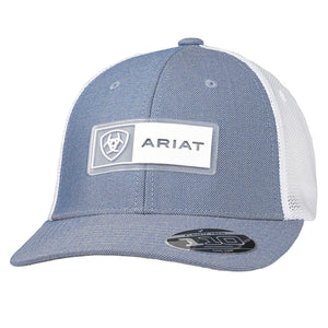 ARIAT MEN'S LIGHT BLUE LOGO PATCH MESH SNAPBACK CAP A300015313