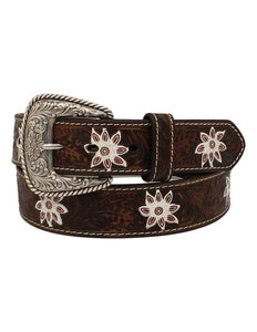 Nocona Western Belt Womens Floral Embossed Leather N320003602