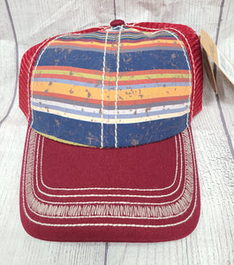 muddy serape burgundy hat