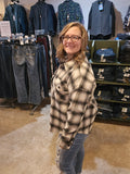 EXTENDED SHOULDER PLAID SHACKET