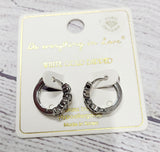 gold dipped hypoallergenic earring- heart cubic zirconia hoops