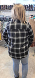 COLLARED PLAID LONG SLEEVE WOVEN TOP