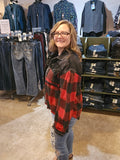 buffalo plaid cord sequin acid wash shacket