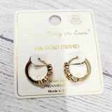 gold dipped hypoallergenic earring- heart cubic zirconia hoops