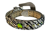 nocona zebra belt with mermaid rhinestones