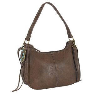 Justin Hobo Bag Textured Brown W/Anti Brass Conchos 22108515