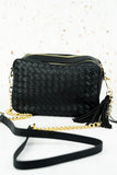 WILHELMINA WOVEN FAUX LEATHER BAG