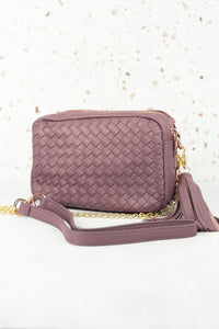 WILHELMINA WOVEN FAUX LEATHER BAG