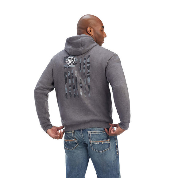 10041730 Ariat Men's Camo Flag Sweatshirt - Charcoal Heather