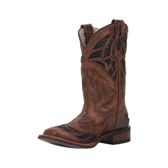 Laredo Western Boots Womens Eternity Underlays Square Toe Tan 5866