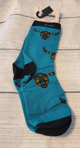 Montana West Longhorn Collection Coffee Classic Crew Sock #SK-004