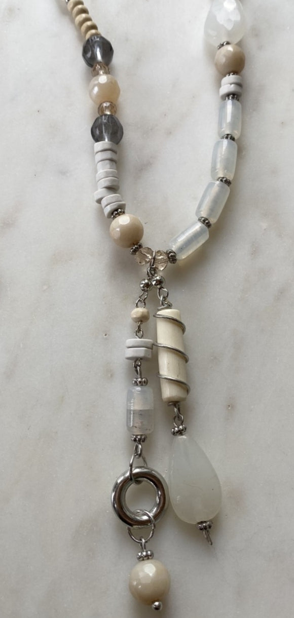 Cream tone bead necklace