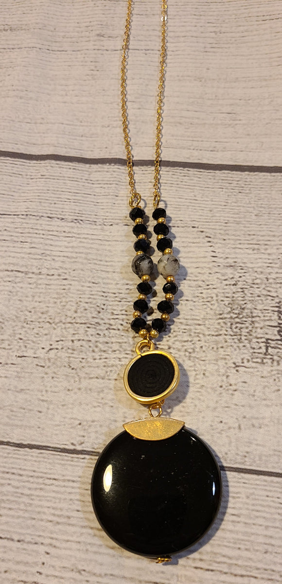 black pendent necklace