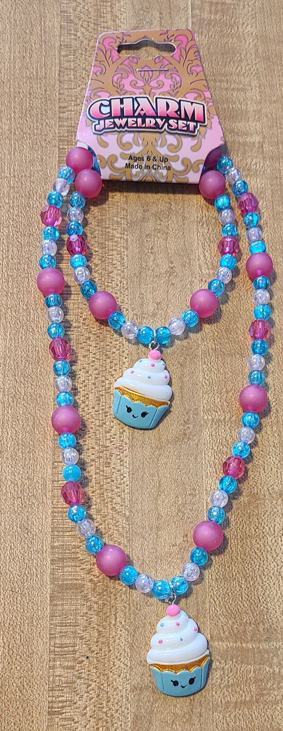 Cupcake jewelry set