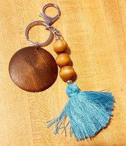 teal beaded keychain