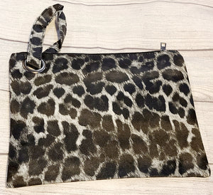 Snow leopard wristlet