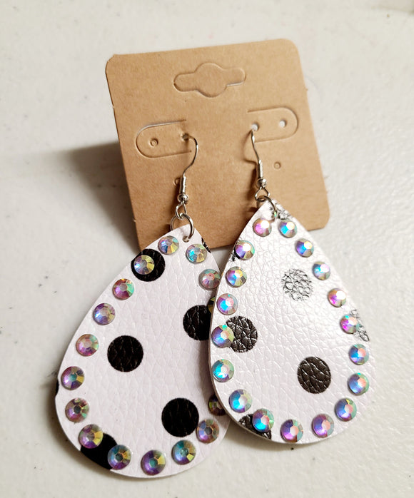 black and white polka dot earrings