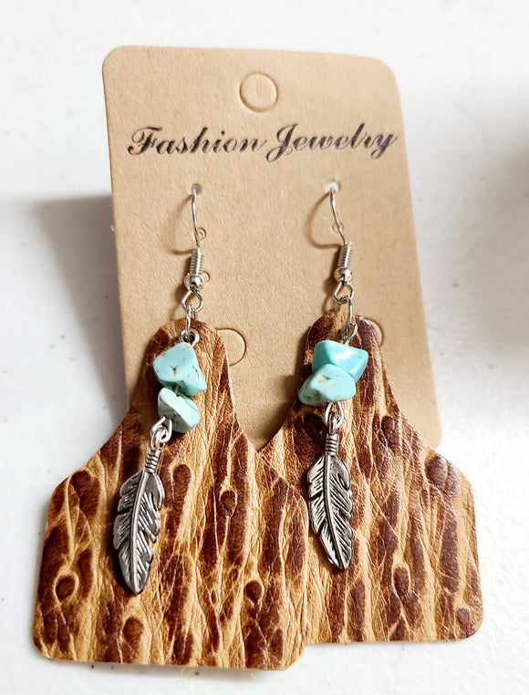 brown wood like earring