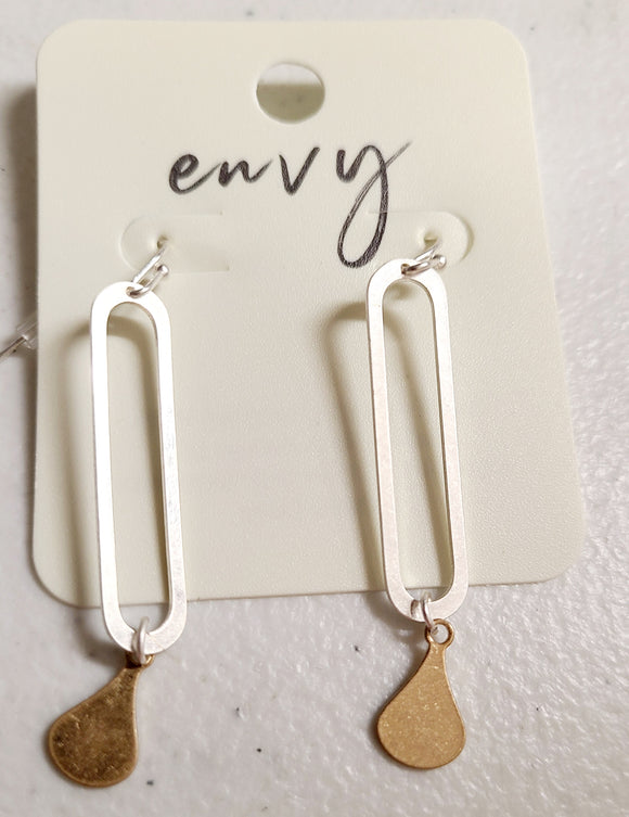 silver and gold earring