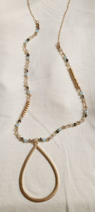 teardrop necklace with glass beads