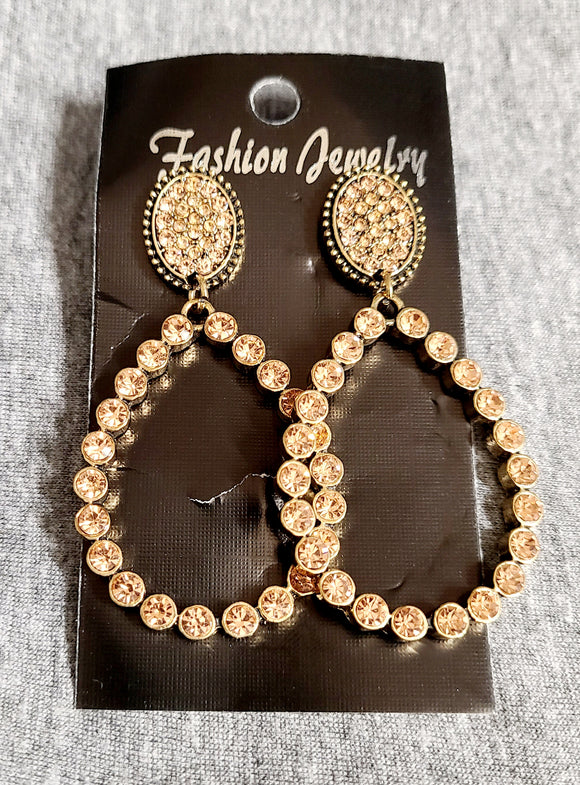 light peach rhinestone earrings