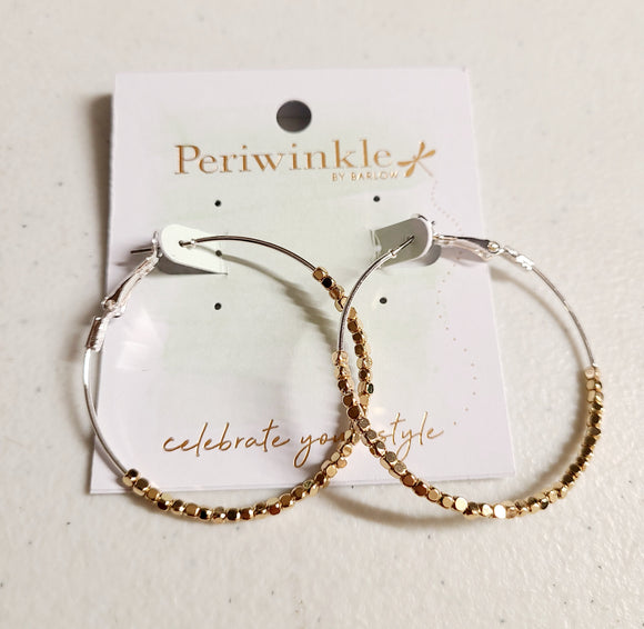 gold bead hoop earrings