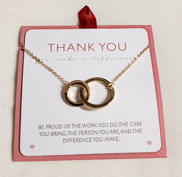 gold comnected ring necklace