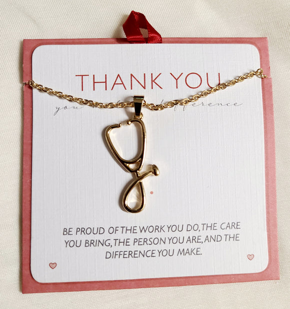 gold stethoscope necklace